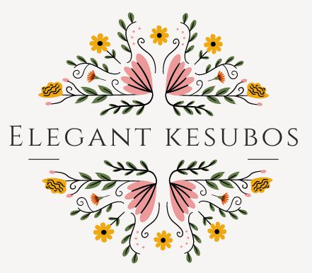 Elegant floral logo with text "Elegant Kesubos"